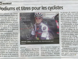 Article La Montagne Antoine Sibial champion de la Creuse juniors FFC