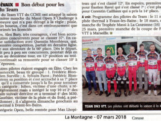 Présentation Team VTT DN3 Creuse Mainsat Evaux 2018