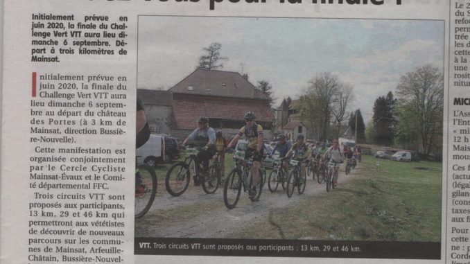 Article Finale Challenge Vert VTT journal La Montagne