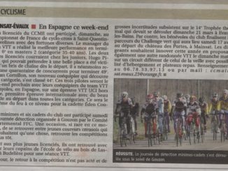 Article journal La Montagne 25 février 2021 Cercle Cycliste Mainsat Evaux